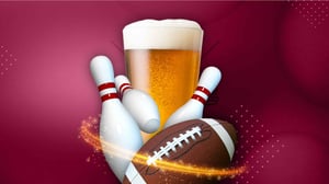 Web banner for Bowl and Brews game day special at the Crossfire Bar and Grill. Sundays all day.