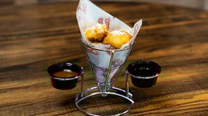 Desert image of fried Oreos.