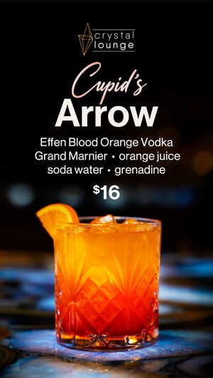 Class of Cupid's Arrow which is a Effen Blood Orange Vodka drink.