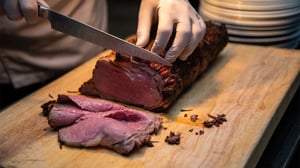 photo of prime rib carving for The Beefsteak Washington DC