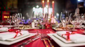 photo of Holiday Party banquet table setting