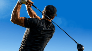 Longest Drive Competition image of golfer hitting ball.