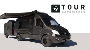 Taylor Made Tour Experience van with custom trailer.