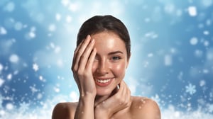 Image of young lady for winter spa specials promotion.