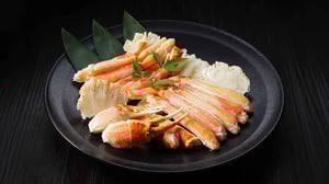 A platter of crab legs to promote the Crab Fest Buffet.